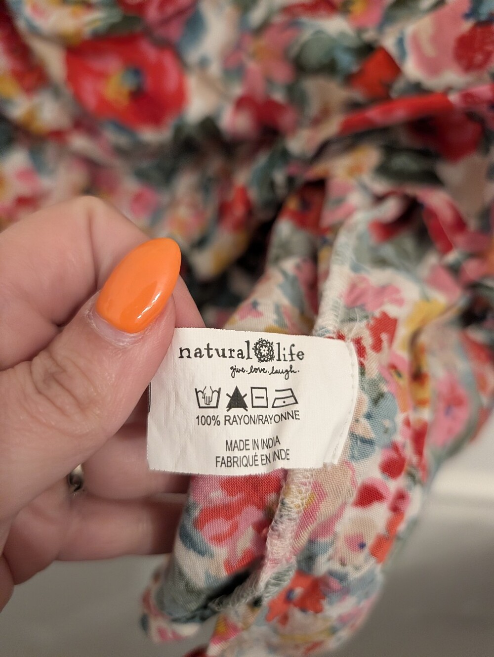 Natural Life Kate Pleated Pink Floral Tank Top Size XL - Picture 4 of 5